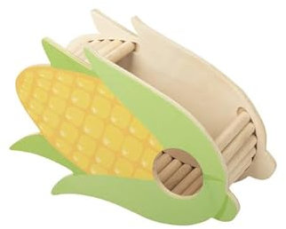 Dehner Lieblinge Nagerhaus Corncob, Nagerzubehör für Hamster/Nager/Mäuse, ca. 21.5 x 14 x 9 cm, aus FSC®-zertifiziertem Kiefernholz/Sperrholz, grün/gelb/Natur