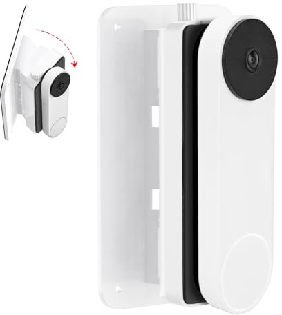 Supporto per campanello regolabile (da 30° a 145°) per campanello Google Nest a batteria/cablato, campanello lampeggiante per videocitofono, Wyze Doorbell V2/Pro, eufy E340/S220, montaggio a cuneo per