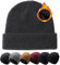 Pyrafox Merinowolle Mütze Herren Wintermütze Merino Wolle Beanie Damen Winter Cap Haube Men Wollmuetze Strickmuetze Muetze, Dunkelgrau Großer Kopf XL XXL