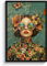 MuchoWow© Wandbilder mit Rahmen 60x90 cm Wanddeko Bilder Wohnzimmer Moderne Zimmerdeko Geschenk Bilderrahmen Frau - Blumen - Schmetterlinge - Natur - Vintage