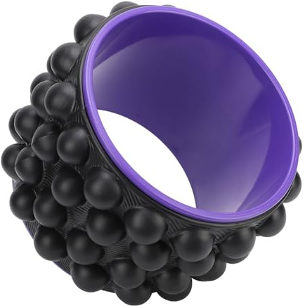 Yoga Wheel Roller Cracking Stretcher Purple Black Massage Back Pain Relief Spine Support 3D Acupoint Rolling Tool for Flexibility and Posture Improvement