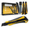 FixedNow 3 x Cuttermesser Profi 18mm set + 16 extra scharf ersatzklingen aus Japanischer Carbonstahl | Cutter Messer | Teppichmesser Profi | Utility Knife | Kater | tapetenmesser metall