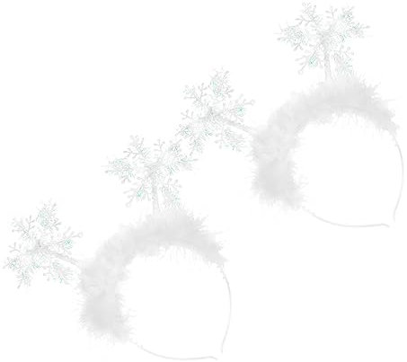 DRESSOOS 2stücke Weihnachtlicher Schneeflocken Haarreifen Aus Umweltfreundlichem Material Leicht Formbeständig Festliche Cosplay Party Haarbänder Für Weihnachten Und Karneval
