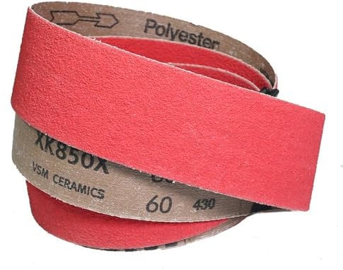 4 pezzi 2x72 in. XK850X Nastri abrasivi ceramici rigidi Taglio più veloce per acciaio al carbonio Serie 400 Inox, P60, 4 pezzi