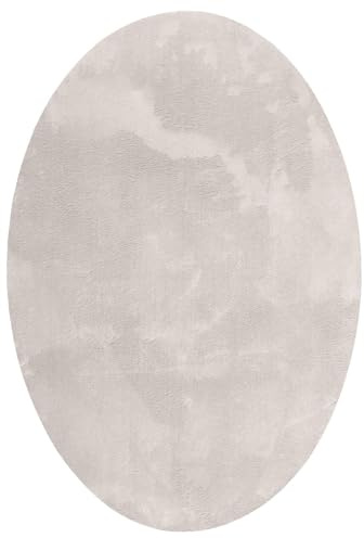 vidaXL Teppich HUARTE Sand 120 x 170 cm 100 % Polyester | Schlichte, aber schicke ovale Form, Aus kuscheligem Polyesterstoff gefertigt, Perfekt für viele Innenräume