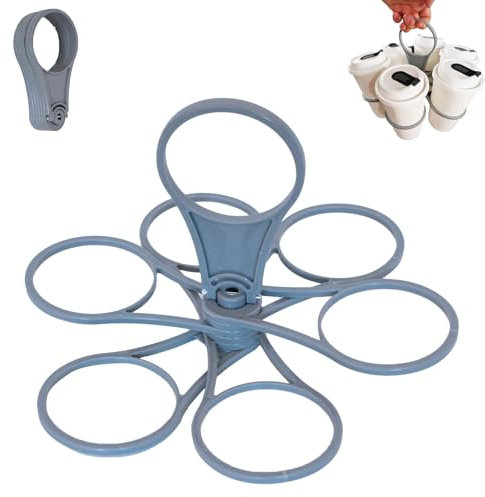 6-Cup Drinks Carrier, Foldable Drinks Holder Holiday with Handle,Portable Drinks Carrier Tray, Reusable Pocket Size Water Bottle Carrier Beverage Cup Holder for Coffee, Pints, Beer (1PCS)