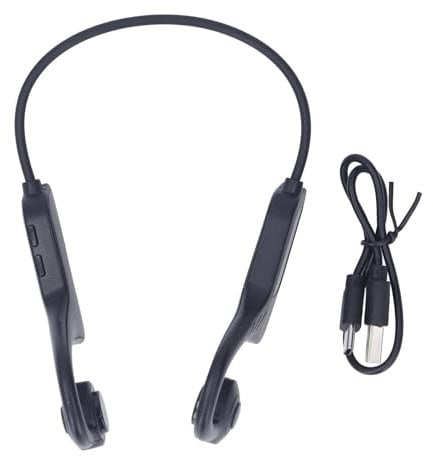 equlup Auriculares de conducción ósea, Tarjetas de Memoria de 32 GB a Prueba de Agua Bluetooth Wireless Open Auriculares para Deportes Deportivos para el Ciclismo Deportivo