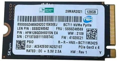 SIMPLETEK - SSD interno M.2 2242 128GB NVMe PCIe 3.0 x4 de alto rendimiento para portátiles y dispositivos compactos (Reacondicionado)