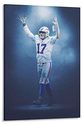 SDYYFF Leinwand Wandkunst Malerei 60 * 90cm Senza Cornice Josh Allen Football Quarterback Poster e stampe d'arte murale Arredamento moderno per la casa da letto familiare