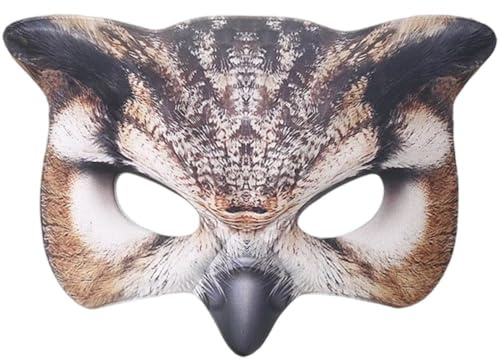 Vobumix Realistische Eulenmaske, Tier-Cosplay-Maske, Halbmaske Für Halloween, Karneval, Mardi Gras, Bühnen-Performance-zubehör