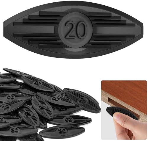 Nkiy Quen 60 Pcs Plastic Joining Biscuits, Self Clamping Plate Joiner Biscuit, Black Biscuit Joiner Attachment for Woodworking Deck Door Furniture Trim
