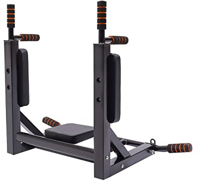 Bohren Fitness abnehmbare Wand Single Bar - schwarz Multigriff Klimmzugstange Kraftstation Dip Station Pull Up Bar Power Tower Stand