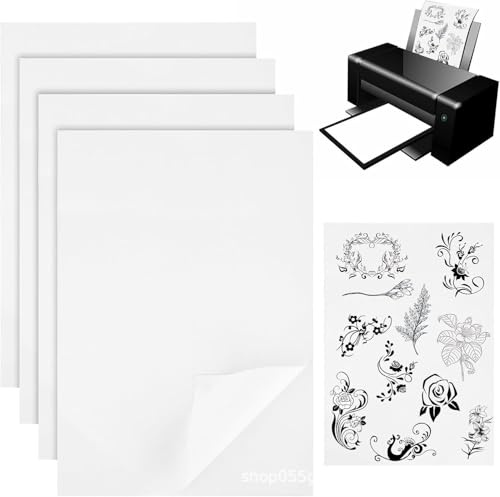 12 Feuilles Papier Hydrosoluble A4 (29,7x21cm), Stabilisateur Broderie Auto-Adhésif, Papier Broderie Soluble pour Machine et Main, Papier Transfert pour Textile Imprimable, Dessinable