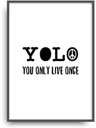 ALEMARG Moderner Vintage Poster Druck YOLO Fine Art Kunstdruck Deko Bild Print Plakat ungerahmt DIN A4 Geschenk