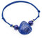 Bracciale cordino cerato con conchiglia blu