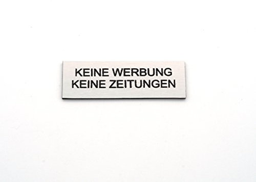 Briefkastenschild Keine Werbung Keine Zeitungen | Edelstahl-Optik