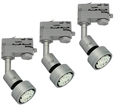 3x CLE PURI LED GU10 alugrau 3 Ph. Stromschienstrahler f. Erco Staff Lival Eutrac Global Schiene max. 50W