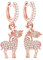 GNOCE Einhorn 925 Silber 18K Rose Gold Plattiert Danglers Ohrringe Göttliche Seele und Geist Mode Schmuckgeschenk für Damen Frau Mädchen