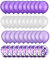 Gxhong Konfetti-Ballons, 60 Stück Latex-Luftballons, Weiß, Violett, Heliumballons, 30,5 cm, Latex-Luftballons mit 4 Ballonbändern für Hochzeit, Geburtstagsfeier-Dekorationen (Violett)