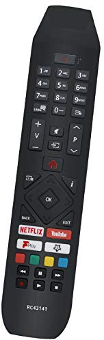 ALLIMITY RC43141 Mando a Distancia Reemplazar Apto para Hitachi Smart TV with Netflix 32HB26T61U 50HK25T74U 32HB26T61UA 43HB26T72U 32HB26J61UA 24HB21J65U 43HK25T74U 32HB26J61U 50HB26T72U