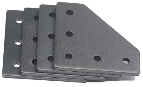 Iverntech 4-Stück L-förmige Eckhalterungs-Verbindungsplatte mit 20-Stück M8-T-Muttern + 20-Stück M8-Schrauben + 1-Stück Schraubenschlüssel für Standard-8-mm-Schlitz 4040-Aluminium-Extrusionsprofil