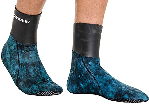 Cressi Unisex-Adult Sarago Socks 3mm Neopren-Thermoschuhe, Tarnung Blau, S