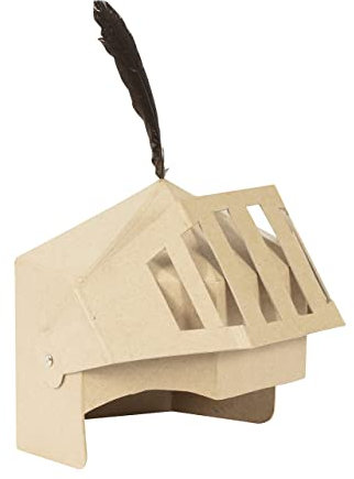 Décopatch AC883C - Ritterhelm aus Pappmaché, für Kinder geeignet, 24x25x20cm, einfach zum Verzieren, Kartonbraun, 1 Stück