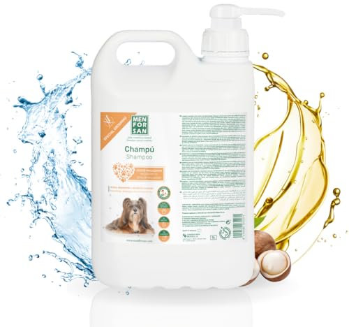 MENFORSAN Shampoo per Cani all'Olio di Macadamia | Nutre e Ravviva il Mantello | Potere Districante | Proprietà Anti-Crespo e Restaurative | Agrumi | 5 l