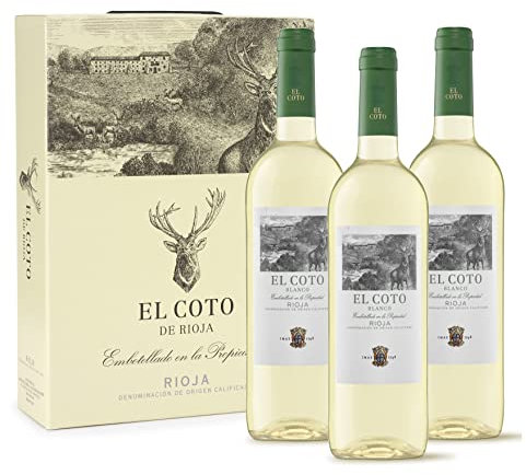 El Coto Estuche Regalo 3 botellas |Vino blanco D.O. Ca. Rioja | Variedad Viura, Verdejo y Sauvignon Blanc | Fresco, Fino y Afrutado | Estuche 3 botellas 750 ml