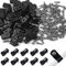 VIPMOON 100 Pcs R-Type Cable Clips with Stainless Steel Screws, 1/4 Nylon R-type Wire Clamp, Cable Management Clips for Home, Office, Decoration (Black)