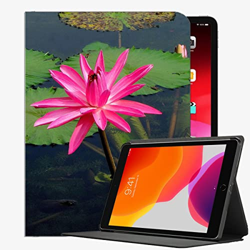 YENDOSTEEN Case for iPad Air 2 9.7 Case Cover,Pink Water Lily Flower Lake Case Slim Shell Cover For ipad Air2 9.7 inch