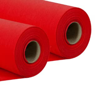 Sensalux Tischdeckenrollen-Set, 2 Stück, stoffähnliches Vlies, Event, Geburtstagsfeier, 1m x 25m Rot