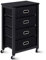COSTWAY 4-Drawer Mobile File Cabinet, Lateral Stationery Storage Cabinet Chest of Drawers, Home Office Rolling Printer Stand Side Filing Cupboard Document Organiser Unit, Black