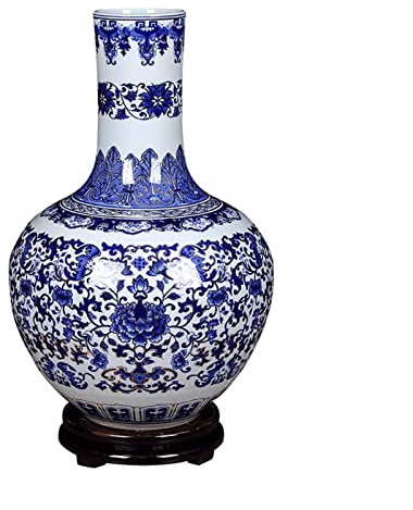 Blumenvase Keramikvase 18,9 Zoll große Porzellanvasen Chinesische Retro-handgemalte Steinzeug-Dekor Blume Vase Schlafzimmer Wohnzimmer Dekoration Ornament Deko Vasen