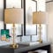 USumkky 24'' Glass Table Lamps Set of 2 for Bedroom Living Room,Gold Glass Bedside Lamps for Nightstands with USB Ports and AC Outlets(Bulbs not Included)