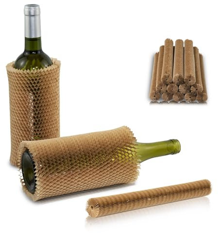 12 Pack Bubble Wrap Sleeves for Moving House, Honeycomb Packing Paper, Glass Jar Cup Wine Bottle Protector Cases Protective Wrap,Packaging Materials (22cm)