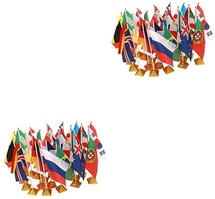 Yardwe Länderflaggen 20 Stück 2018 Russische Flagge Russland Flaggen Tischläufer Schreibtisch Internationale Flaggen