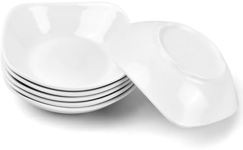hongmo Cuencos Apilables para Salsa de Soja 6 piezas Ensaladera para Ensalada Cuencos para Postres Mini Tazones de Postre Porcelana Cuencos de Fuente Cuencos y Platos para Aperitivos y Salsa, Snack