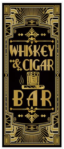 Musykrafties Roaring 1920s Gatsby Grandeur Whiskey & Cigar Bar Door Cover Art Deco Jazz Party 72x30inch