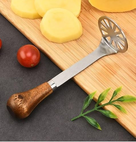 Mini Avocado Masher, Mini Potato Mashers with Wood Non Slip Handle Stainless Steel Bean and Potato Masher Small Food Masher Lightweight Kitchen Tool (Cat' Paw B)