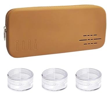 1Pcs Silicone Makeup Brush Holder Travel Makeup Brush Holder with 3Pcs Round Travel Sample Jar for Creams Lotion Eye Shadow Makeup Zip Silicone Cosmetic Bag for Accessories Toothbrushe