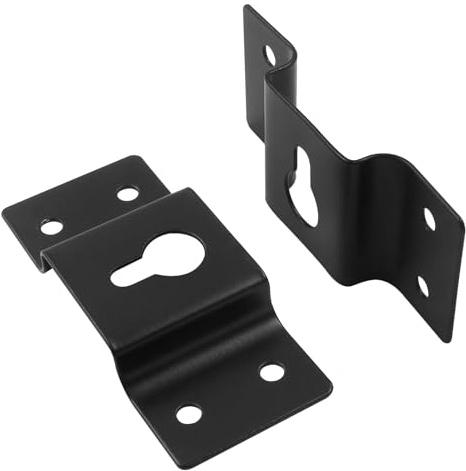 Piutouyar 20 Stück robuste Schlüsselloch-Aufhänger, Metall-Schlüsselloch-Halterung, Zubehör, Befestigungen mit Schrauben für Bilderrahmen, Spiegel, Schrank, Box, Audio-Lautsprecher, Haken (schwarz, 71