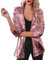 SPORTARC Nightclub Pailletten Blazer Damen Schimmer Glitzer Jacke Mantel Outerwear (XXL Rose Red)