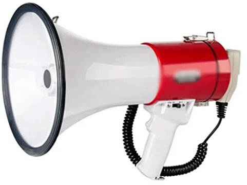 WxuuLTGJR Megaphones Durable Megaphones With Detachable Mic, 50w Speaker Rechargeable Portable Bullhorn Voice Amplifier Megaphones Clearer