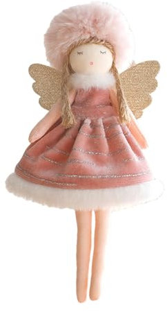 Weppduk Dekorative Engel Anhänger aus Plüsch, Engelspuppe Anhänger | Deko Ornamente aus Samt | Tragbare Weihnachtsdeko Engel mit gebogenem Fuß für das Fenster