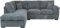 AMALFI LUXOR Jumbo Cord Sofa Set (Grey, Left Hand Facing)