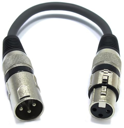 VITALCO XLR mâle vers XLR femelle 15cm Câble microphone Adpter 3 pôles mâle vers femelle
