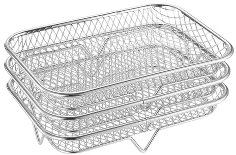 Air Fryer Rack for Oven 3 Tier Square Roasting Racks Stainless Steel Multi-Layer Stackable Dehydrator Rack Steak Resting Rack for Air Fryer