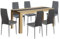 FURNITABLE Esstisch mit 6 Stühlen Esszimmergruppe, 6er Set Esszimmerstühle und Rechteckig Holztisch Essgruppe für Wohnzimmer Küche Büro(120 * 70cm Tisch+6 Dunkelgrau Stühle)