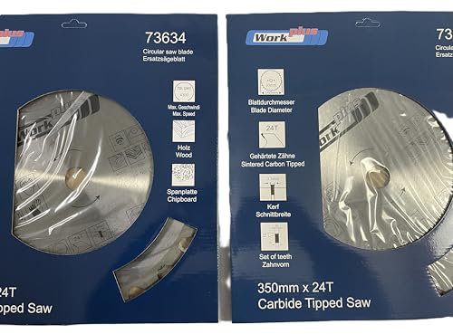 2 x HM Sägeblatt Ø 350 x 30 mm 24 Zähne f. Holz Säge Hartmetall Kreissägeblatt